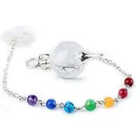 Spiru Pendel Edelsteen Bergkristal Bol met Chakra Kralenketting
