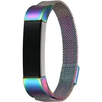 Shop4 - Geschikt voor Fitbit Alta Bandje - Metaal Meerkleurig
