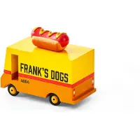 Candylab Toys Candycar Vans: HOT DOG VAN (F171) 8,4x4,1x6,5cm, wooden diecast, in giftbox, 3+