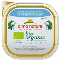 Almo Nature 9x Bio Organic Hondenvoer Nat Puppy Kip en Melk 300 gr