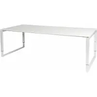 Schaffenburg Vergadertafel - Verstelbaar - 220x100 grijs - wit frame