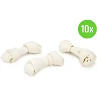 Beeztees Kauwknoop Wit 7 cm 12 Stuks - hondensnack - 10 verpakkingen