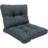 Madison - Loungekussen - Tuinkussen - Zitkussen - Rugkussen - 2-delig - 60cm x 60cm - Florance Rib Grijs