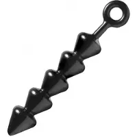 XR Brands - Spades - geribbelde anale dildo (zwart)