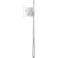 GROHE Grohtherm SmartControl - Afdekset voor thermostatische inbouwkraan, met 2 omstelkranen en douchehouder, chroom 29125000