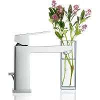 GROHE Eurocube Wastafelkraan - Medium uitloop - Met trekwaste - Chroom - Waterbesparend