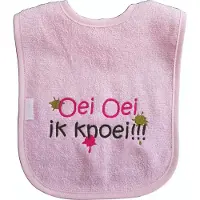 Funnies Licht roze slab met "Oei oei ik knoei"