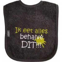 Funnies Zwarte slab met "Ik eet alles behalve dit"