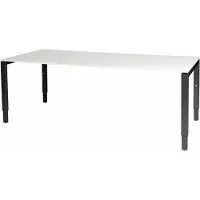 Schaffenburg Verstelbaar Bureau - Domino 200x90 wit - zwart frame