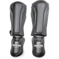 Matchu Sports Scheenbeschermers kickboksen L - L - 2 Stuks - Zwart - 54cm - Stevig foam en kunstleer