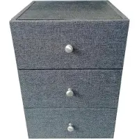 Slaaploods.nl Finn - Nachtkastje Met 3 Lades - 44x42x63 cm - Wit - Kunstleer