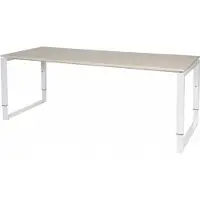 Schaffenburg Verstelbaar Bureau - Domino Plus 200x80 Eiken - wit frame