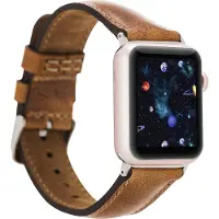 Bouletta Premium Echt Leren Apple Watch Bandje 38/40 mm – Handgemaakt – Compatibel met Series 1 t/m 6, SE, 7, 8 - Vegetal Tan