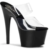 Pleaser EU 35 = US 5 | ADORE-702 | 7 Heel, 2 3/4 PF Slide, Two-Band Clear Straps