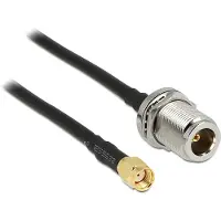 DeLOCK N (v) - RP-SMA (m) inbouw kabel - LMR195/RF195 - 50 Ohm / zwart - 1,5 meter