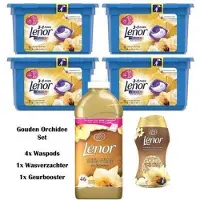 Lenor Gouden orchidee Set - 4x Waspods - 1x Wasverzachter 900ML - 1x Geurbooster