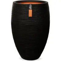 Capi Europe Capi vaas met ribbels H60 cm zwart