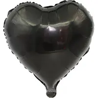 BLANCO Folieballon hart | Zwart | 18 inch | 45 cm | DM-products