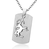 Montebello Ketting Boogschutter - Unisex - 316L Staal - Horoscoop - Dogtag - 50 x 22 mm - 50 cm