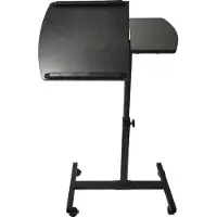 Vdd Laptoptafel laptopstandaard - bijzettafel bedtafel - verrijdbaar wieltjes - hoogte verstelbaar - zwart