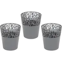 Prosperplast Bloempot Binnen Rond City 14cm GRAPHITE / 3 STUKS ! /