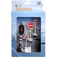 Kids Globe - Verkeerslicht met 3 verkeersborden - 12cm