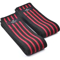Matchu Sports Knee wraps - Zwart/rood - Elastisch textiel