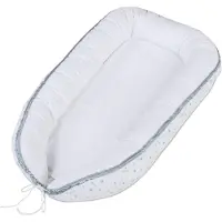 Babybay Babymat Wit Sterrenmix zand/azuurblauw