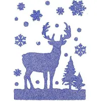Peha Raamsticker Rendier Glitter 29,5 X 40 Cm Zilver