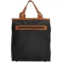Run Away Stevige Boodschappentas met Leren Handvatten Zwart