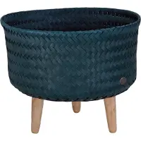 Handed By - Plantenstandaard - Bloempot op poten - SET van 2! - - UP Low - blauwgroen - blue green