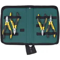 Wiha Z99000104 Tangenset Professional ESD zij-, schuine kopknip-, punttang 5-delig incl. gereedschapsmap - 33507