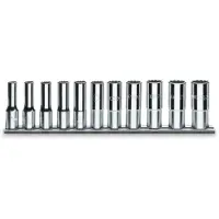 Beta 11-delige set dopsleutels, twaalfkant, lange uitvoering (art. 920BL) met support 920BL/SB11 - 009200338