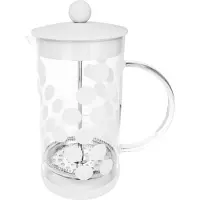 Zak!Designs DotDot Cafetière - Borosilicaatglas - Incl. Anti-slip Bodem - 1 Liter - Wit