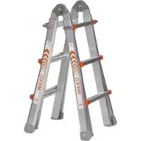 Waku Professionele telescopische vouwladder 4x3 treden - 1413800100
