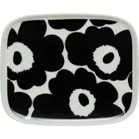 Marimekko Unikko bord 12x15 cm Zwart-wit