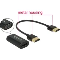 DeLOCK Premium HDMI naar VGA adapter met losse kabel / zwart - 0,15 meter
