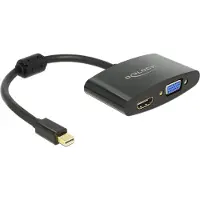 DeLOCK Premium Mini DisplayPort 1.1a naar HDMI en VGA adapter / zwart - 0,20 meter