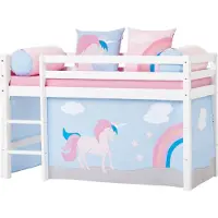 Hoppekids Vorhang für mittelhohes Bett - 70x160 cm - Einhorn - - One Size - Zubehör