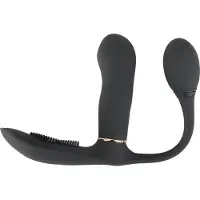 GoGasm Pussy &amp; Ass - Oplaadbare, draadloze 3-voudige vibrator (zwart)