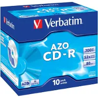 Verbatim CD-R AZO Crystal discs in Jewel Case - 52-speed - 700 MB / 80 minuten / 10 stuks