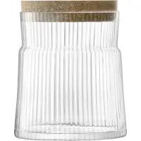 LSA International voorraadpot Gio 17,5 cm glas/kurk transparant/bruin