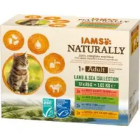 IAMS 2x Naturally Kat Adult Land - Sea Collection 12 x 85 gr
