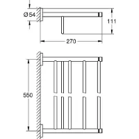 GROHE Essentials Handdoekrek Hard Graphite Geborsteld
