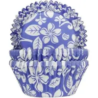 House of Marie Cupcakevormpjes Aloha Bloem Blauw pk/50