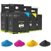 Inktmedia Toner poeder set BK CY MA YE universeel 4x 100 gram van