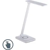 JUST LIGHT LED-bureaulamp Florentina, dimbaar, wit / opaal, Werkkamer / Kantoor, Kunststof, LED bureaulamp