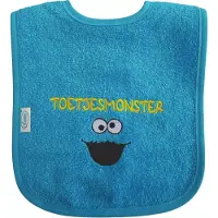 Funnies Blauwe (turquoise) slab met "Toetjesmonster" - blauw, blauwe, monstertje, toetjes, toetje, dessert, kraamcadeautje, cadeautje