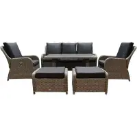 AVH-Collectie Bilbao stoel-bank dining loungeset verstelbaar 6-delig grijs