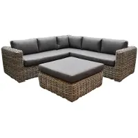 AVH-Collectie Cervo hoek loungeset 4-delig grijs wicker
